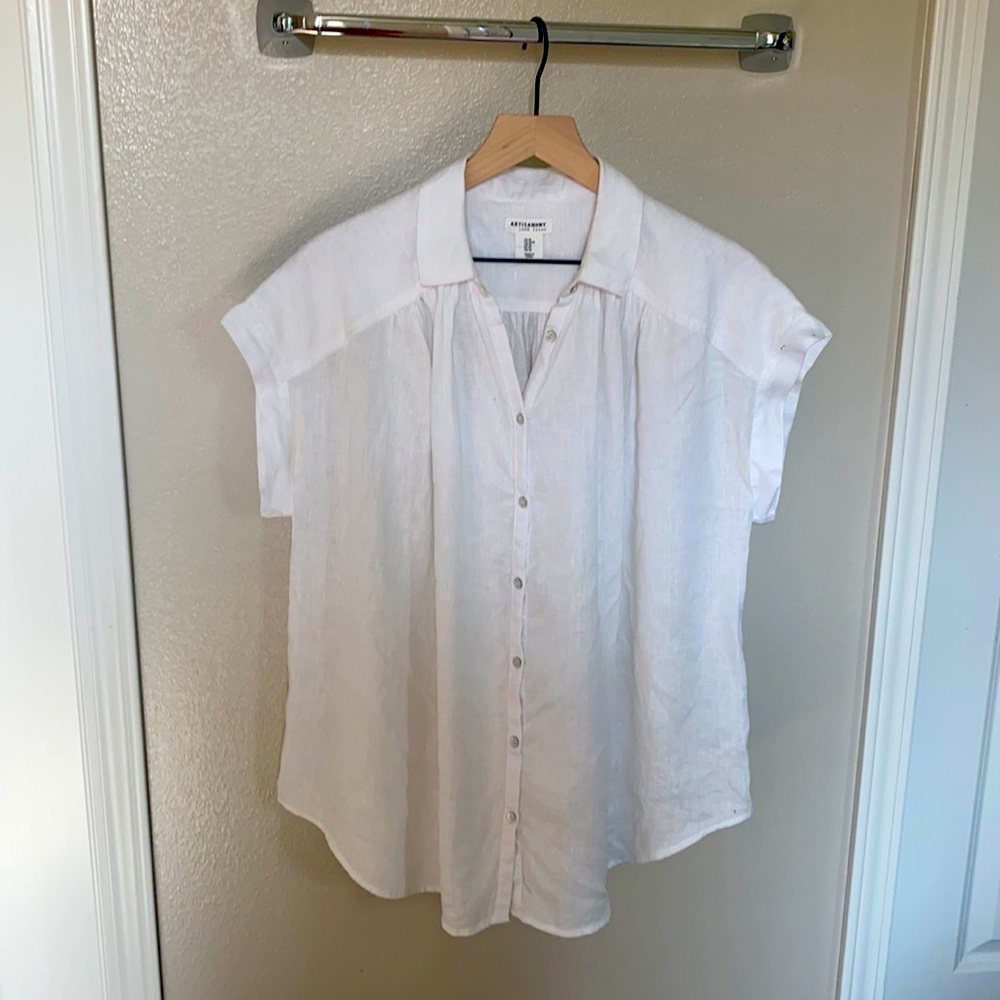 White linen shirt. Oversized